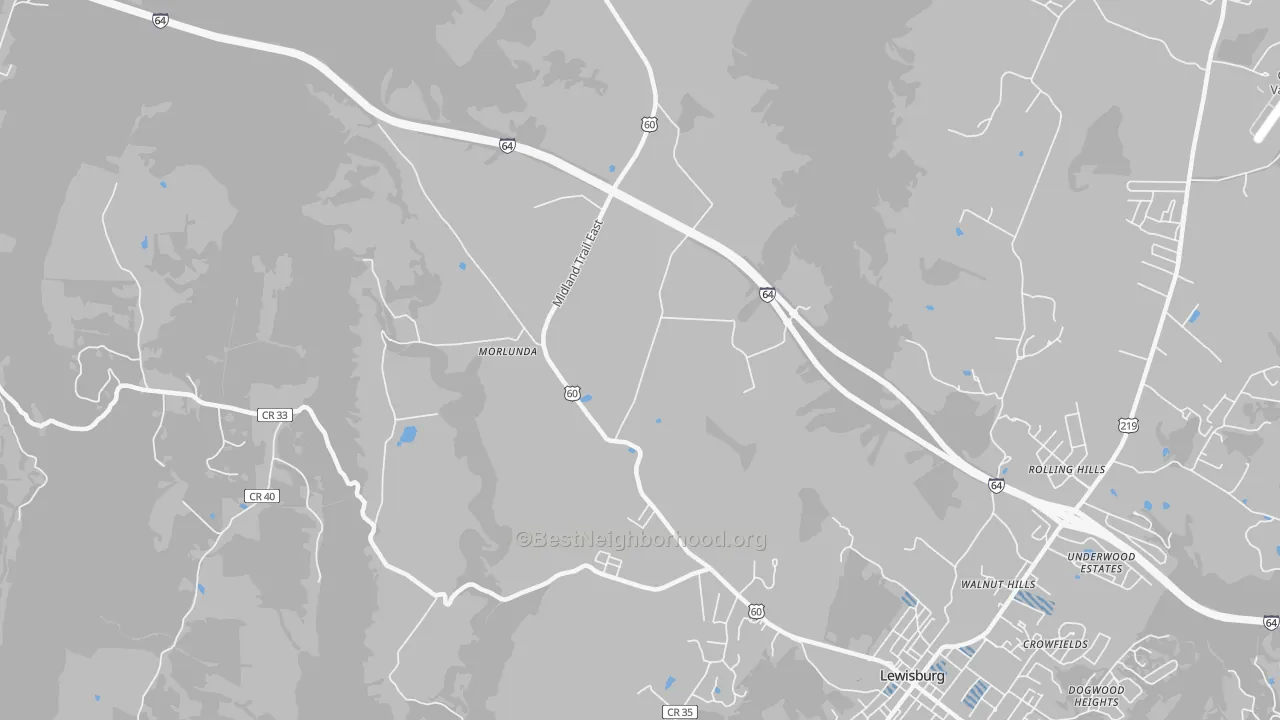 Transit Grade map of Teaberry, WV