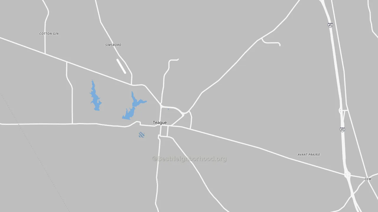 Transit Grade map of Teague, TX