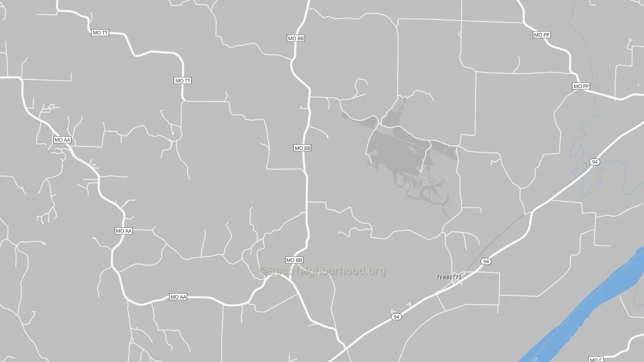 Transit Grade map of Tebbetts, MO