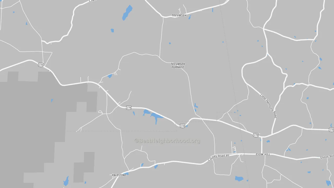 Transit Grade map of Tecumseh, AL