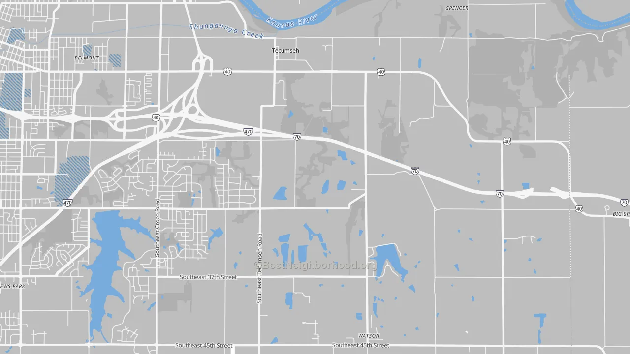 Transit Grade map of Tecumseh, KS