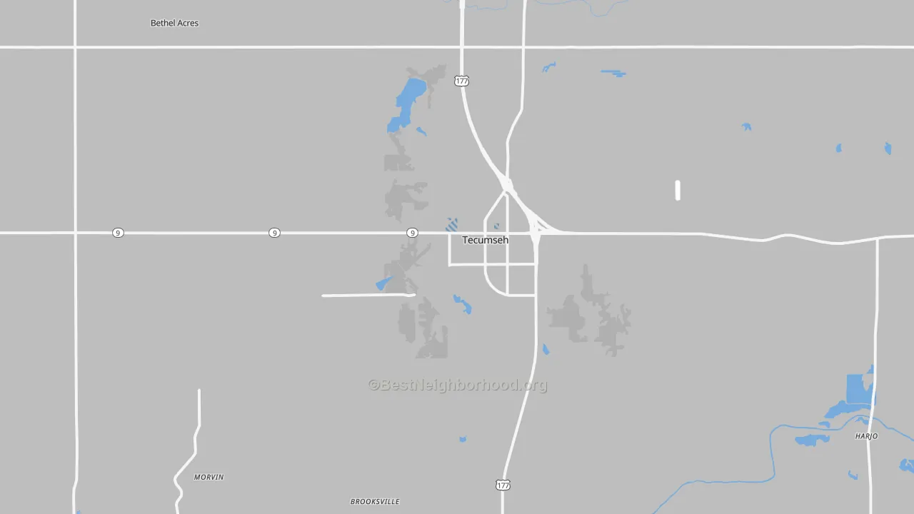 Transit Grade map of Tecumseh, OK