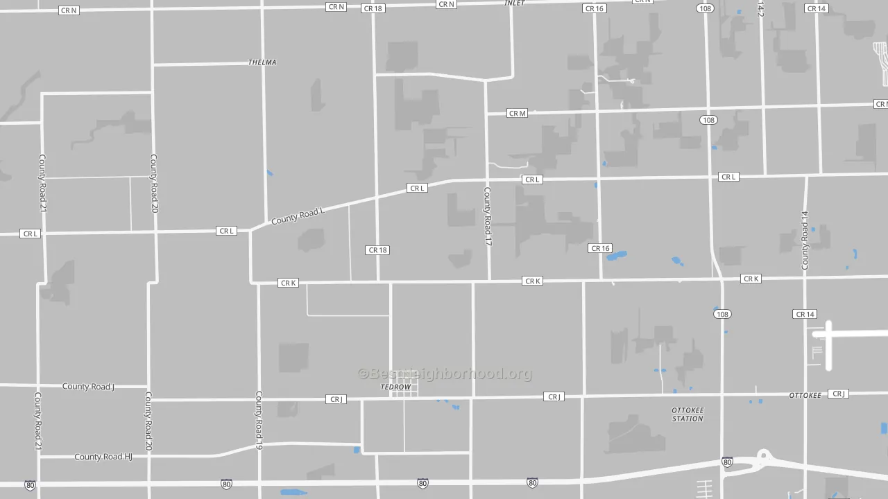 Transit Grade map of Tedrow, OH