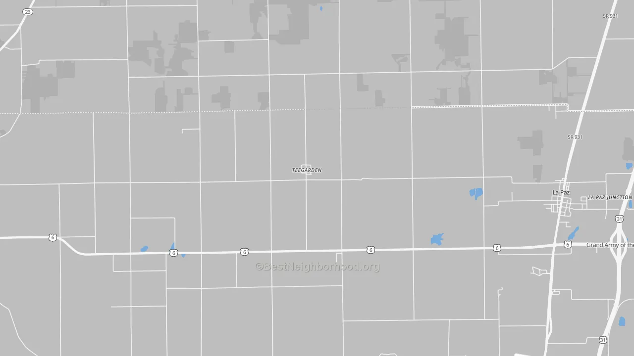 Transit Grade map of Teegarden, IN