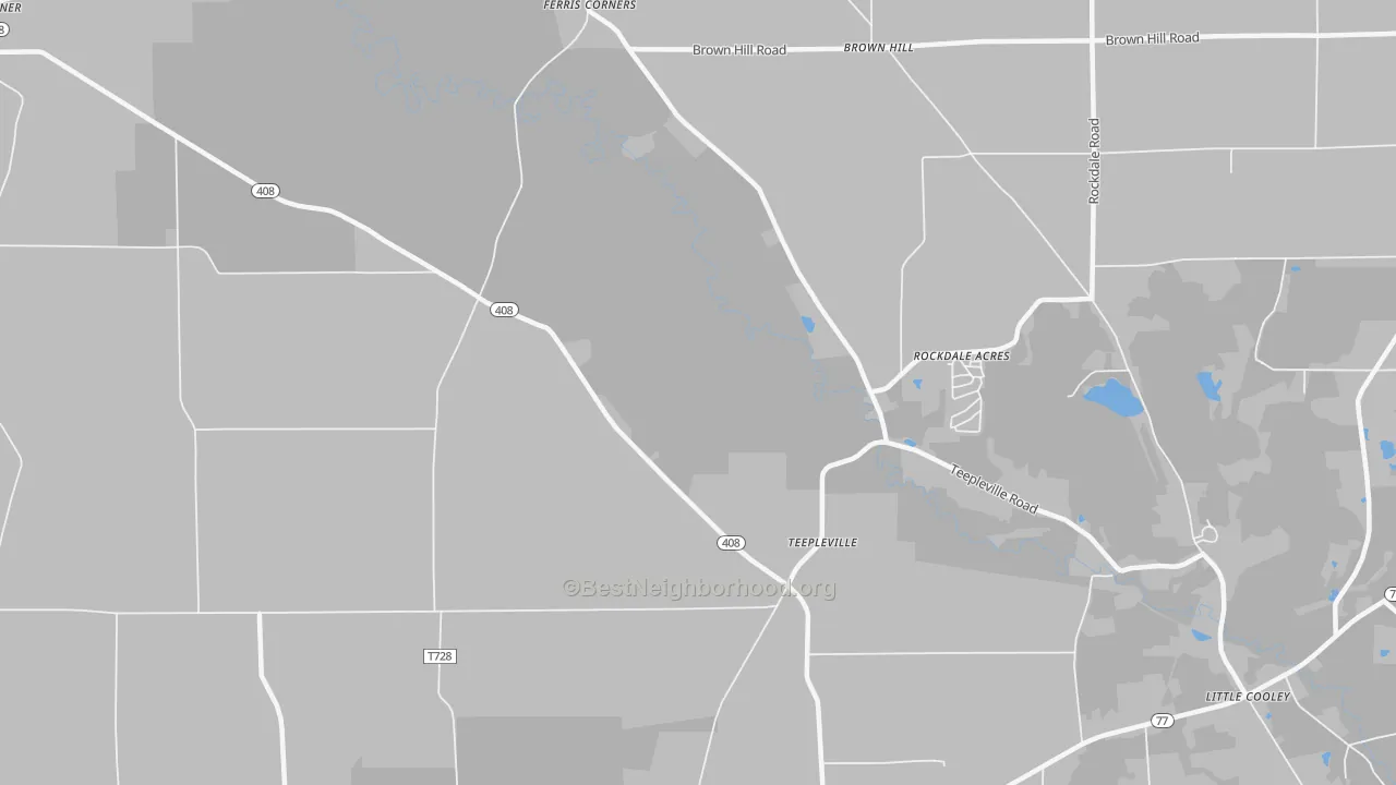 Transit Grade map of Teepleville, PA