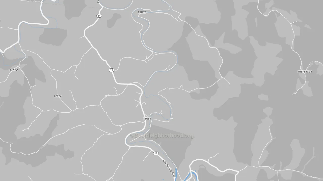 Transit Grade map of Teges, KY