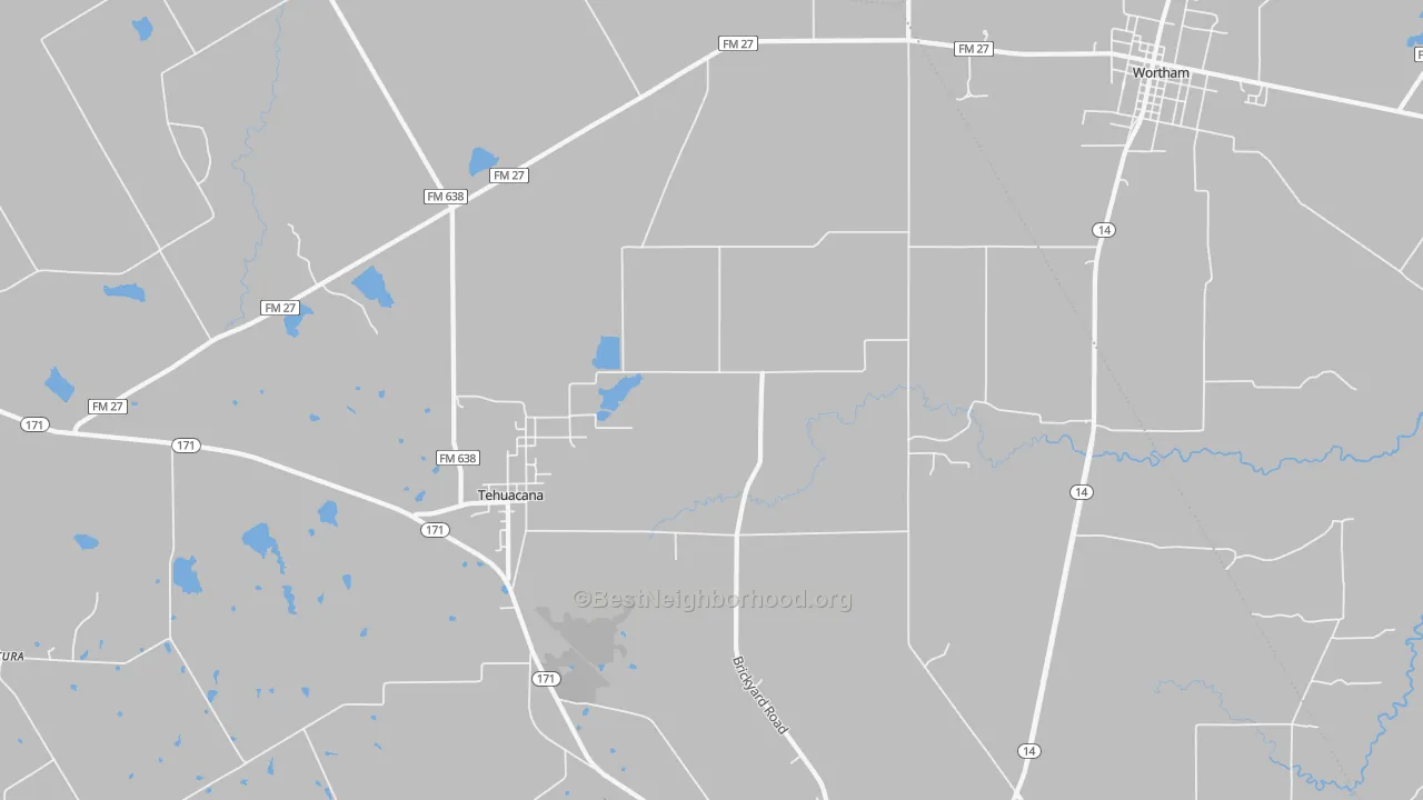 Transit Grade map of Tehuacana, TX