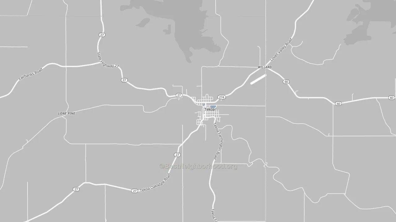 Transit Grade map of Tekoa, WA