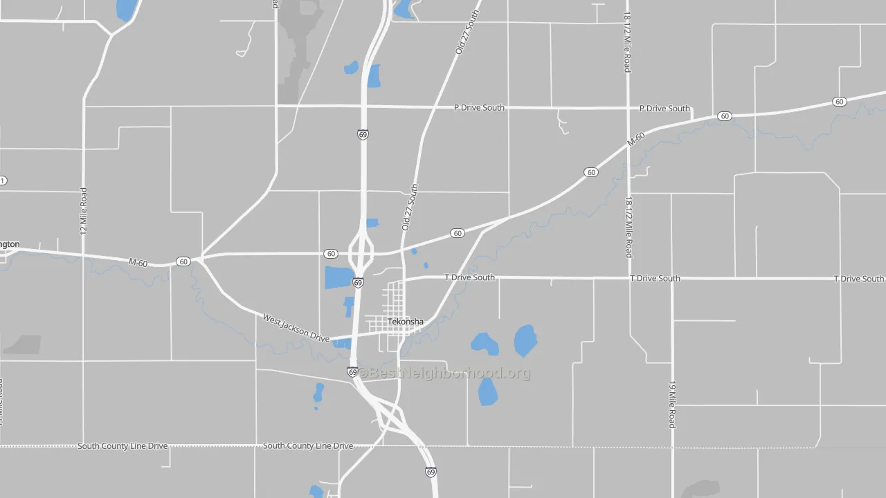 Transit Grade map of Tekonsha, MI