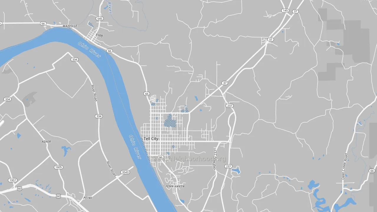 Transit Grade map of Tell City, IN