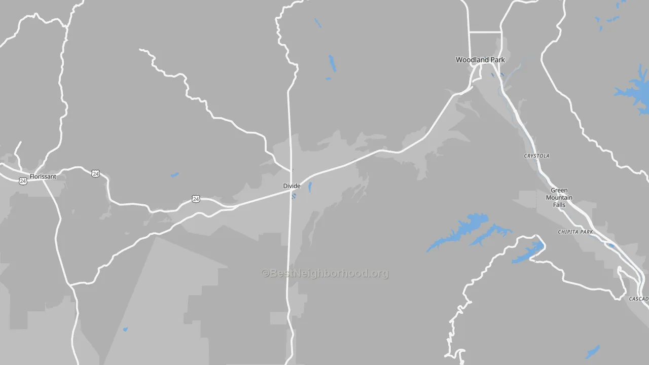 Transit Grade map of Teller County, CO