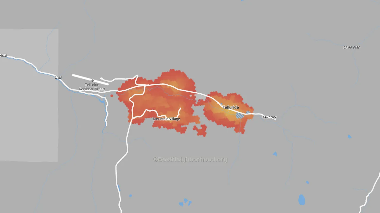 Transit Grade map of Telluride, CO