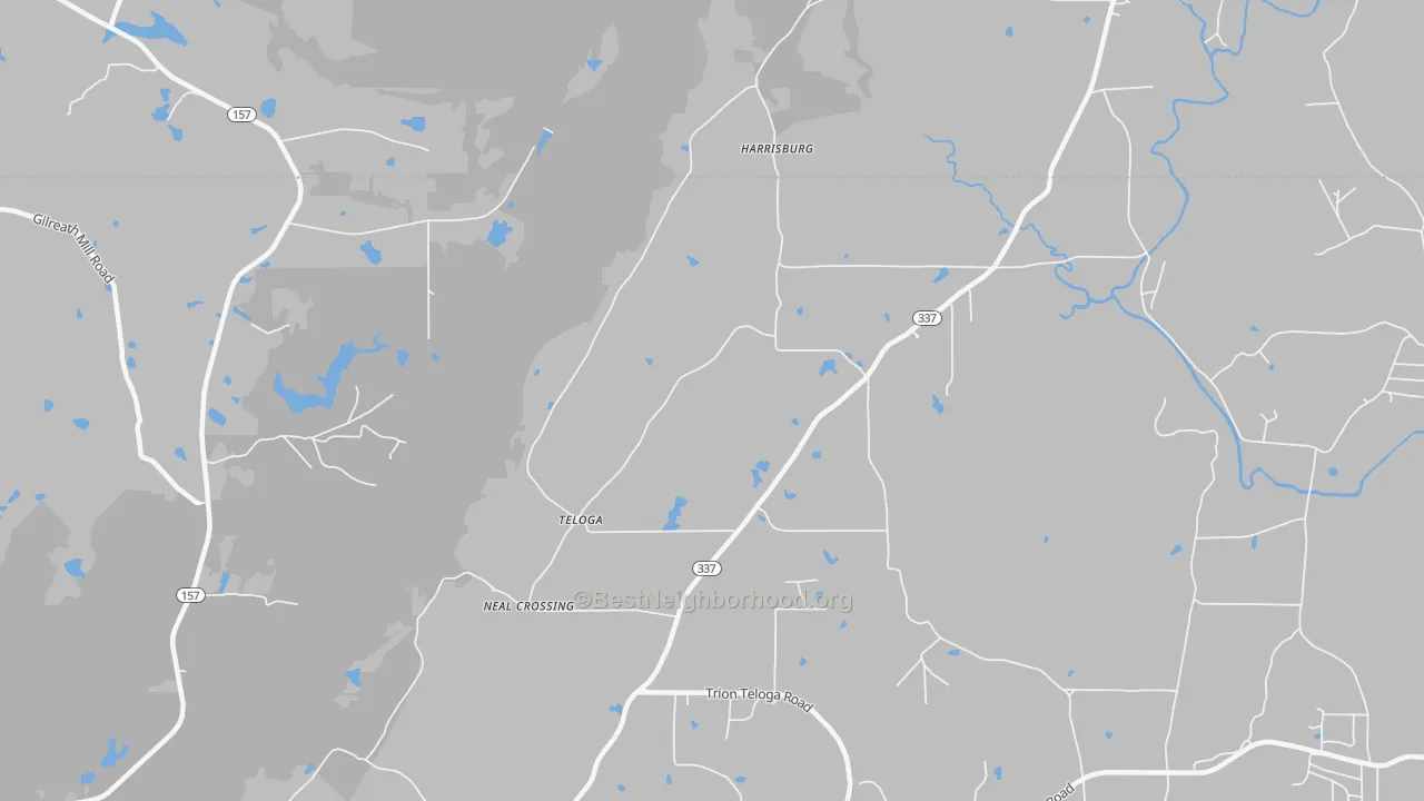 Transit Grade map of Teloga, GA