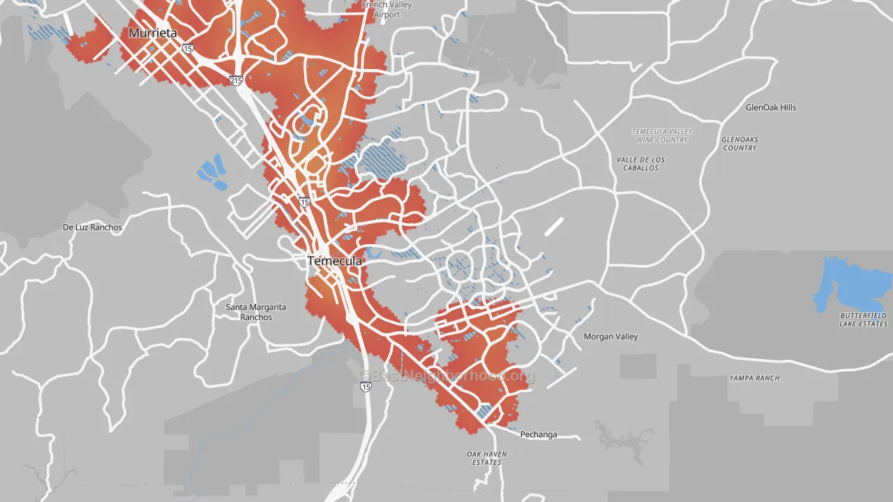Transit Grade map of Temecula, CA