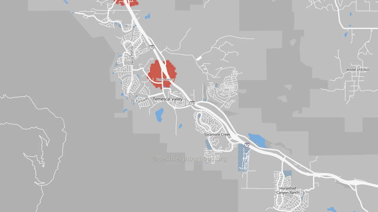 Transit Grade map of Temescal Valley, CA