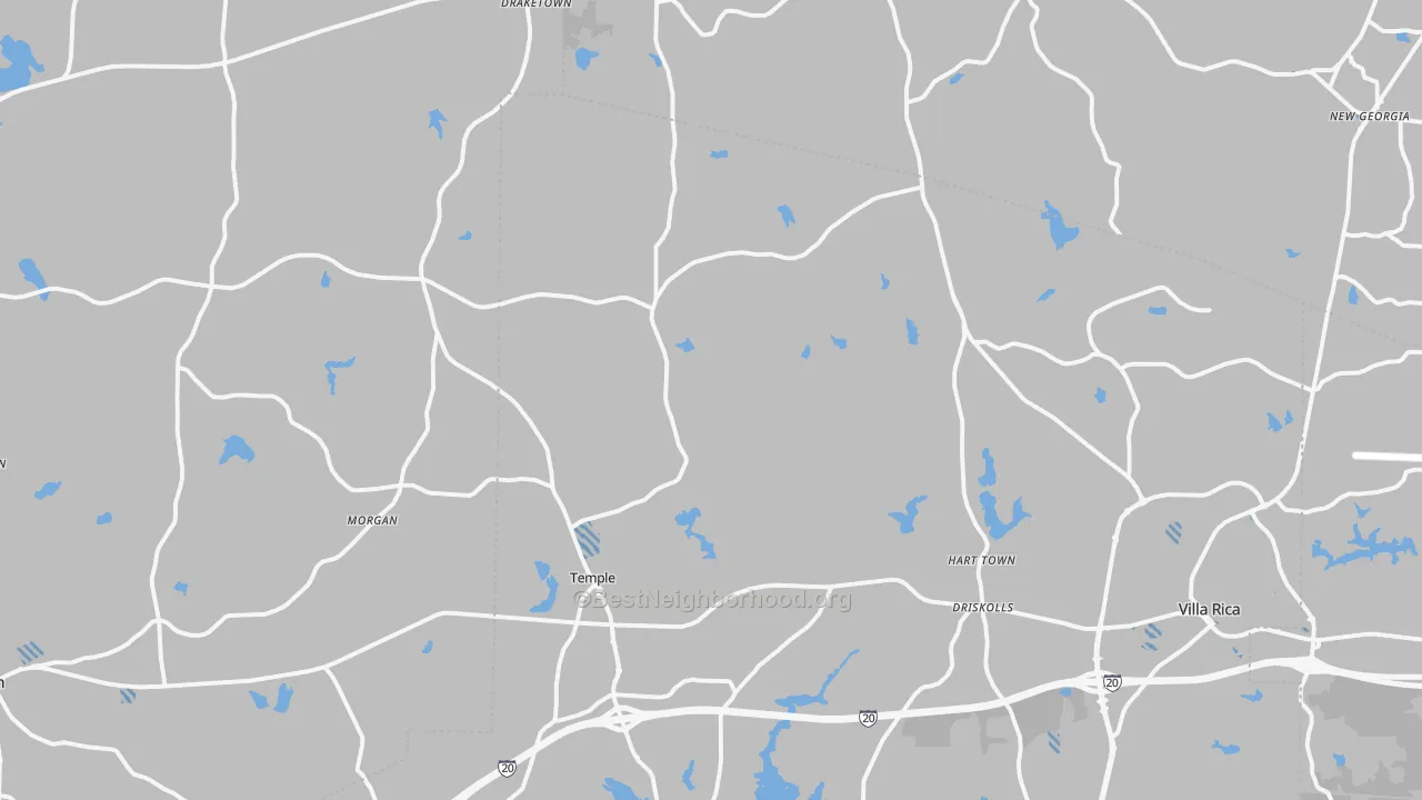 Transit Grade map of Temple, GA
