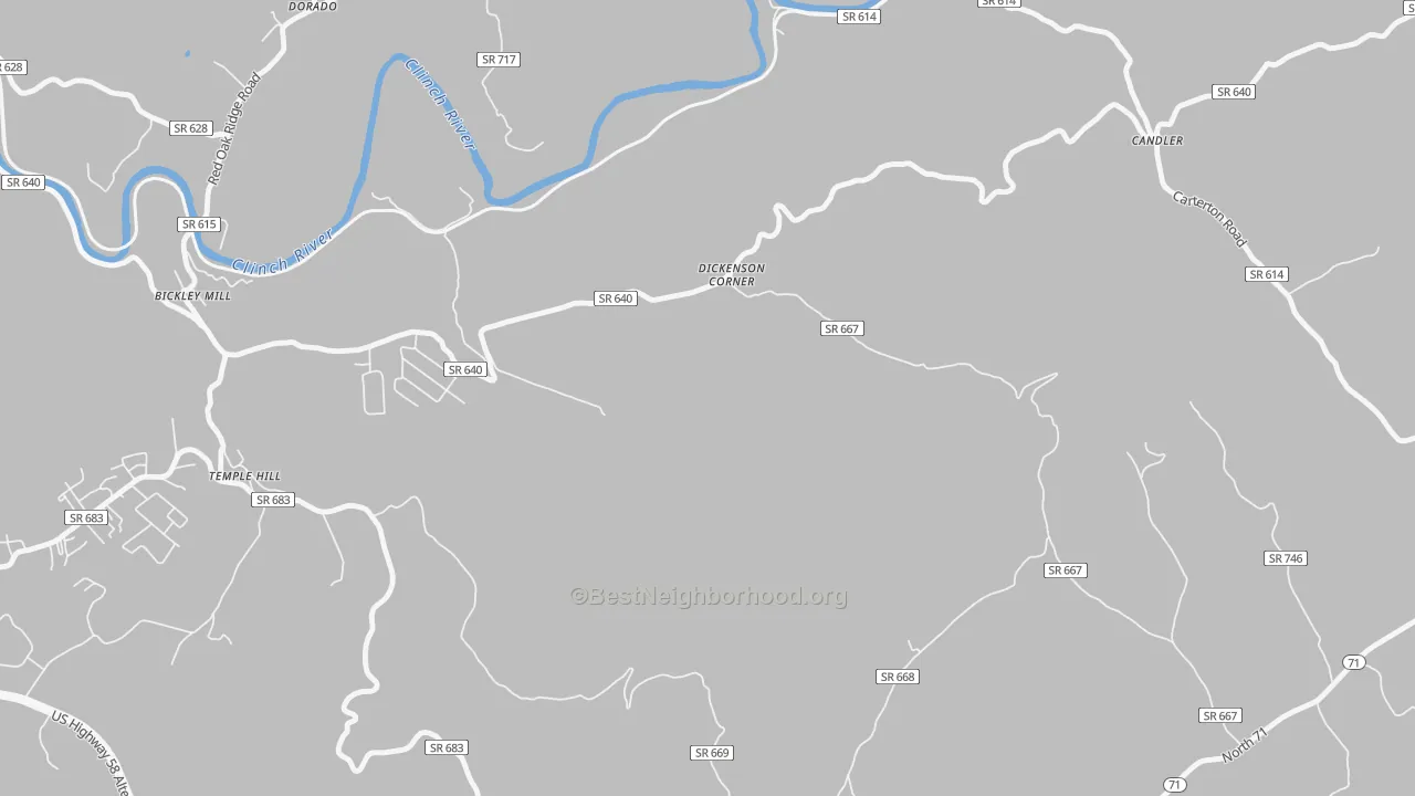 Transit Grade map of Temple Hill, VA