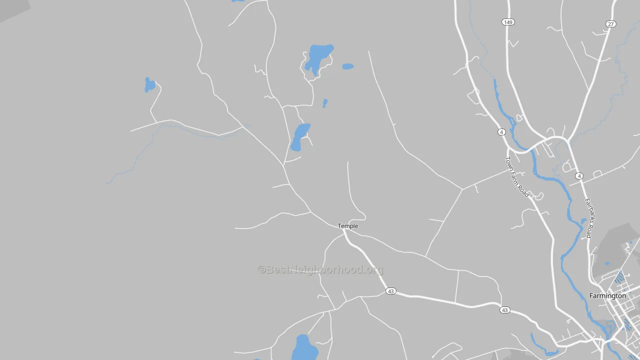 Transit Grade map of Temple, ME
