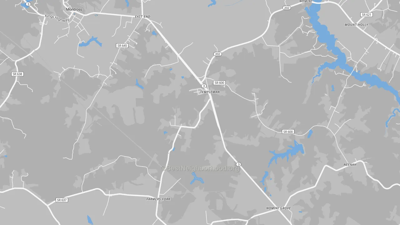 Transit Grade map of Templeman, VA