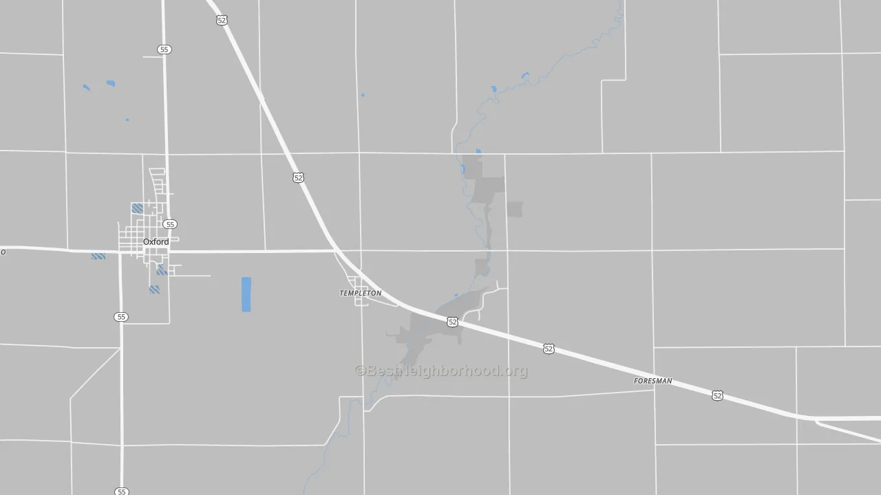 Transit Grade map of Templeton, IN