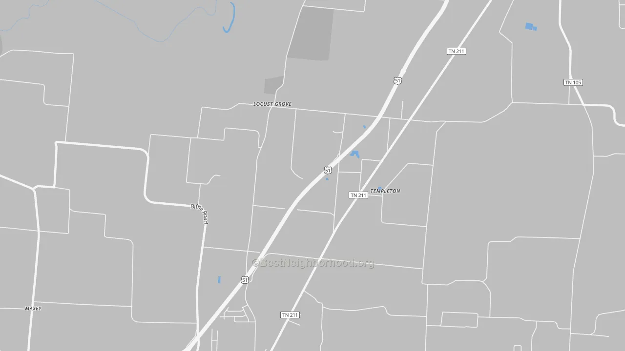 Transit Grade map of Templeton, TN