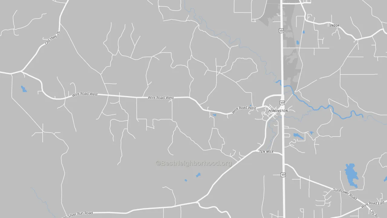 Transit Grade map of Ten Mile, MS