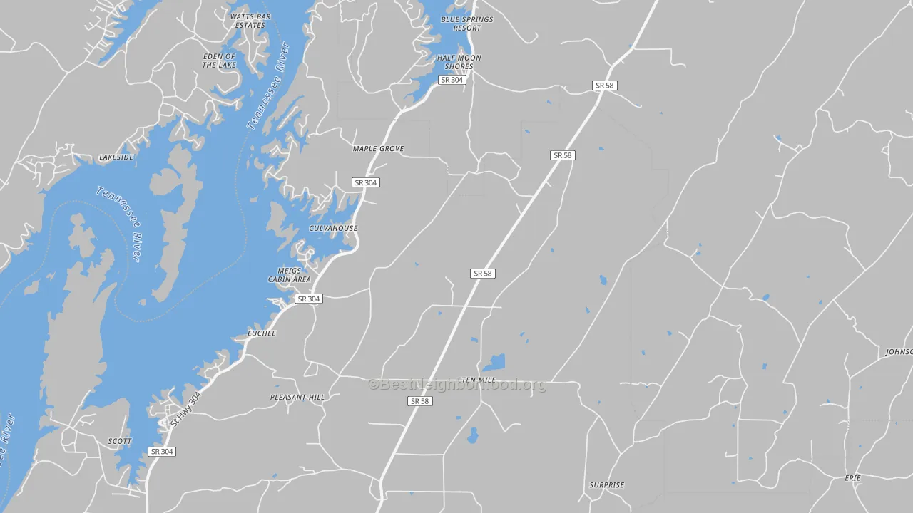 Transit Grade map of Ten Mile, TN