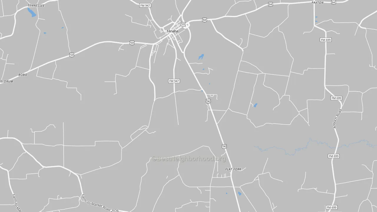 Transit Grade map of Tenaha, TX