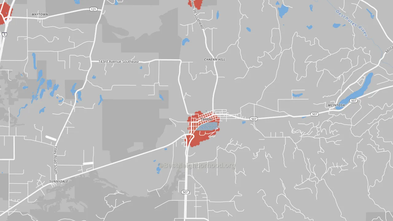Transit Grade map of Tenino, WA