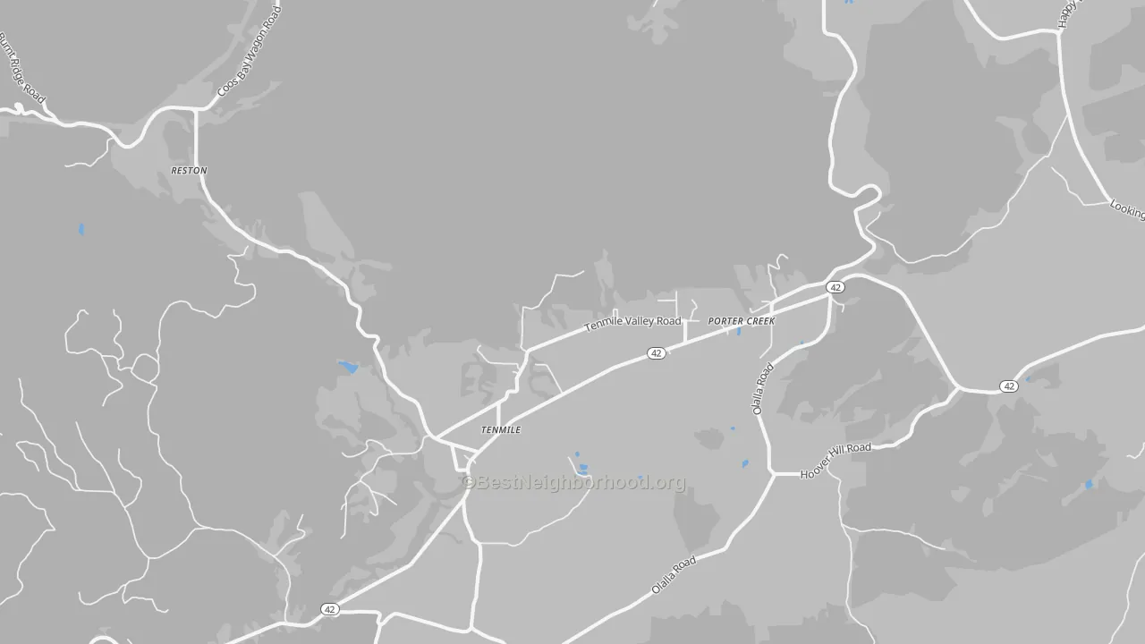 Transit Grade map of Tenmile, OR