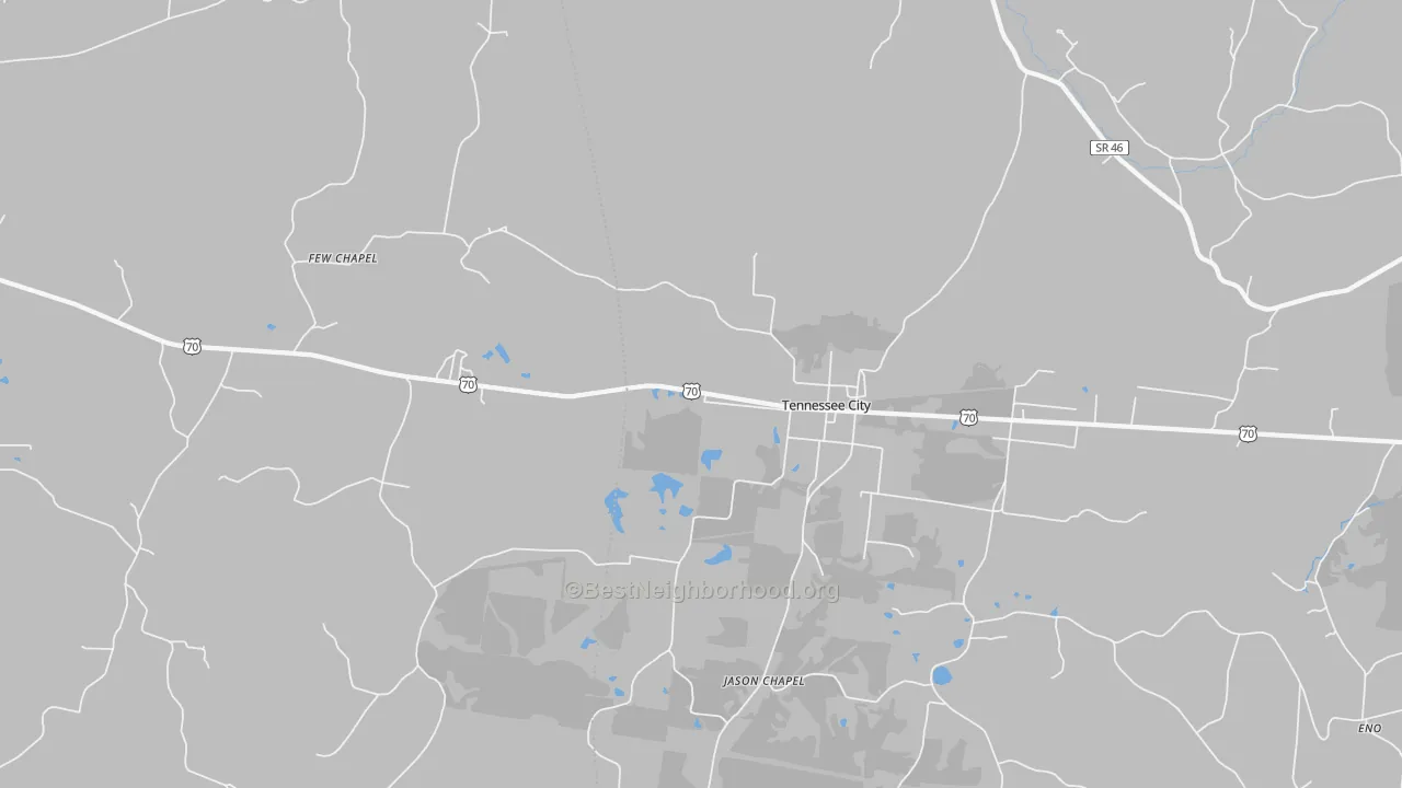 Transit Grade map of Tennessee City, TN