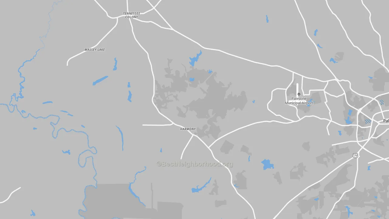 Transit Grade map of Tennessee Colony, TX