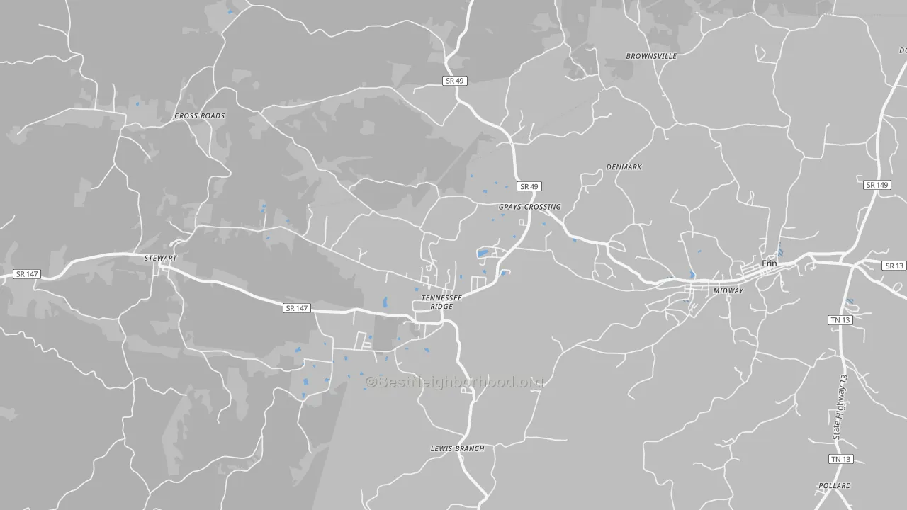 Transit Grade map of Tennessee Ridge, TN