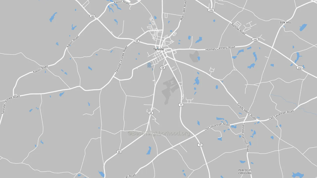 Transit Grade map of Tennille, GA