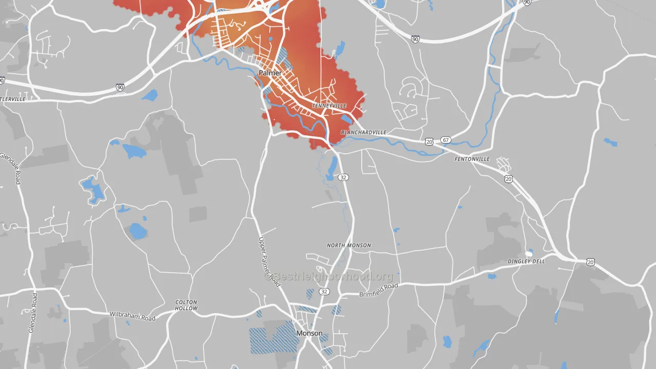 Transit Grade map of Tennyville, MA