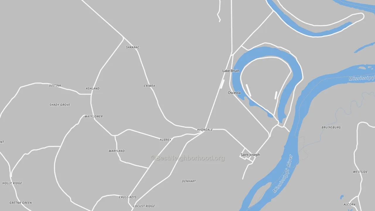 Transit Grade map of Tensas Parish, LA