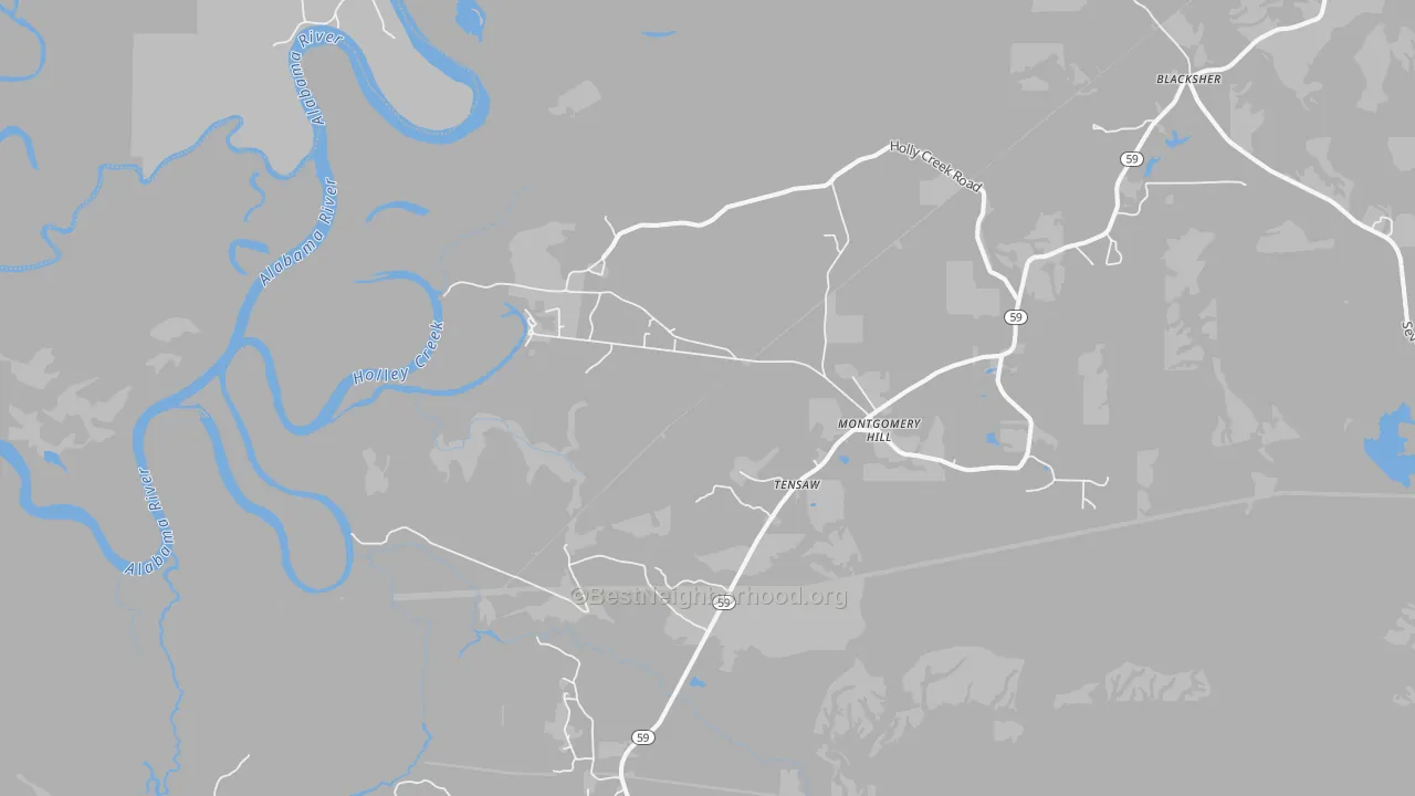 Transit Grade map of Tensaw, AL