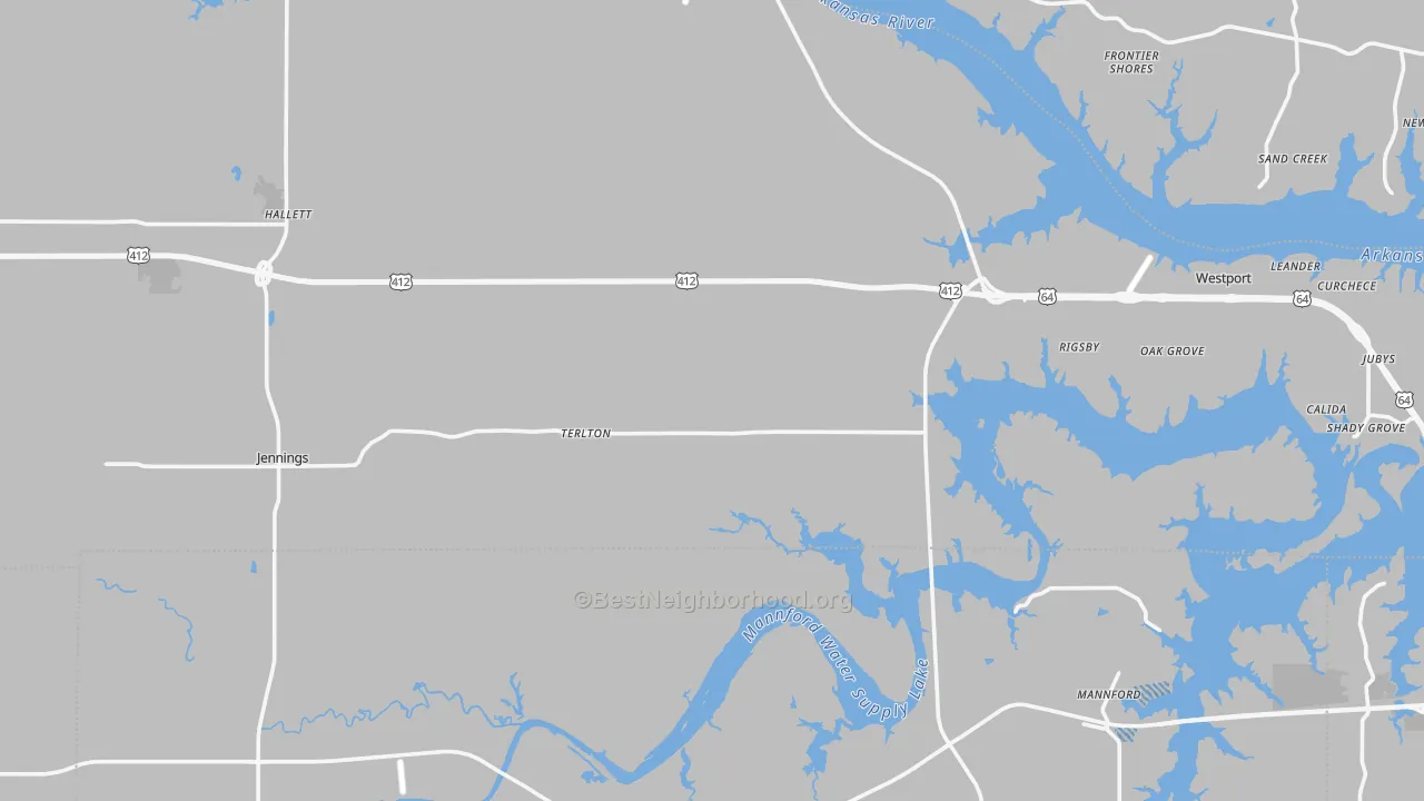 Transit Grade map of Terlton, OK