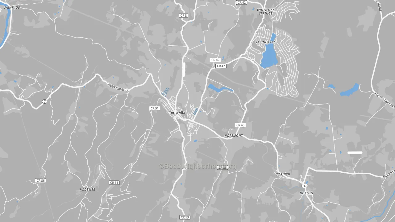 Transit Grade map of Terra Alta, WV