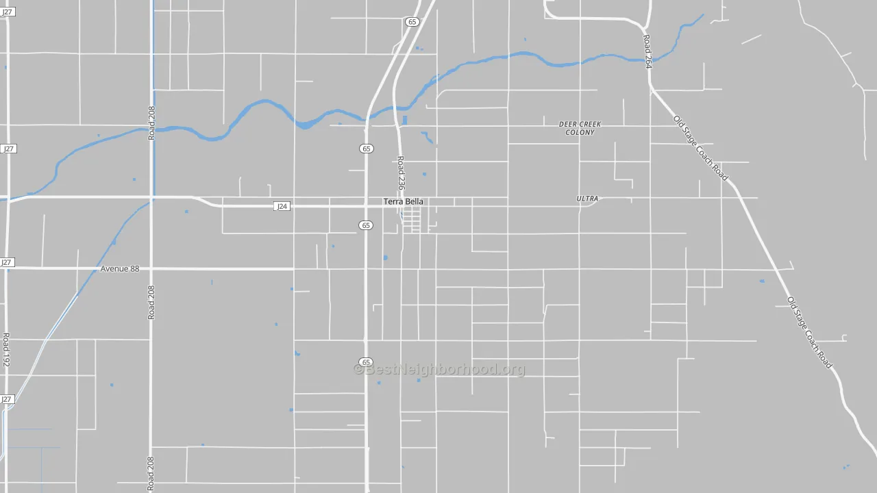 Transit Grade map of Terra Bella, CA
