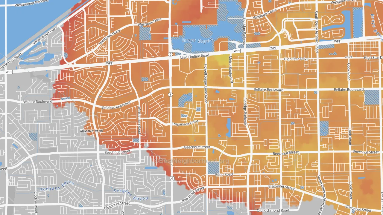 Transit Grade map of Terra del Sol, Houston, TX