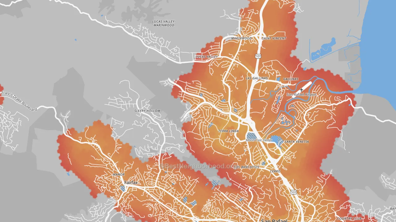 Transit Grade map of Terra Linda, San Rafael, CA