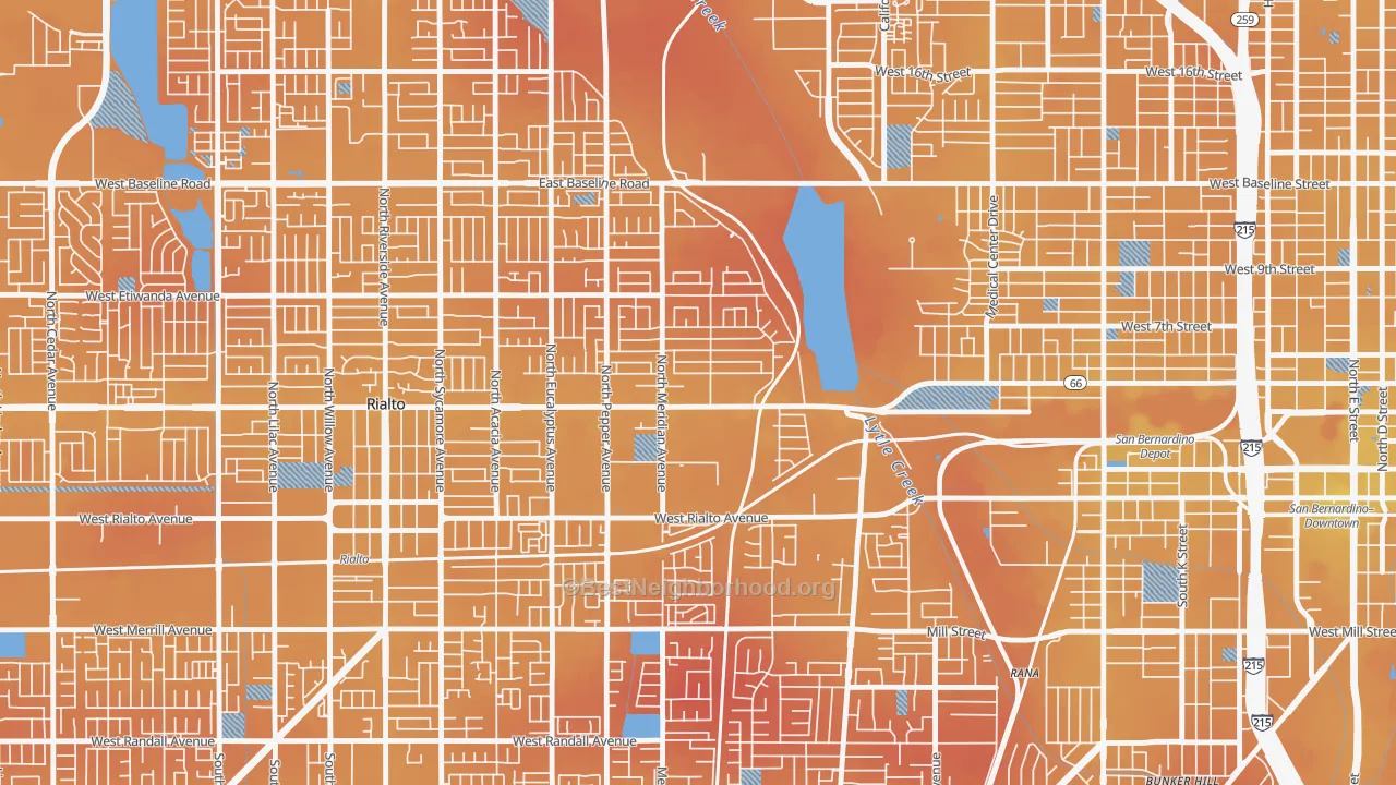 Transit Grade map of Terrace, San Bernardino, CA