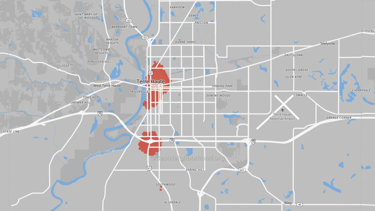 Transit Grade map of Terre Haute, IN