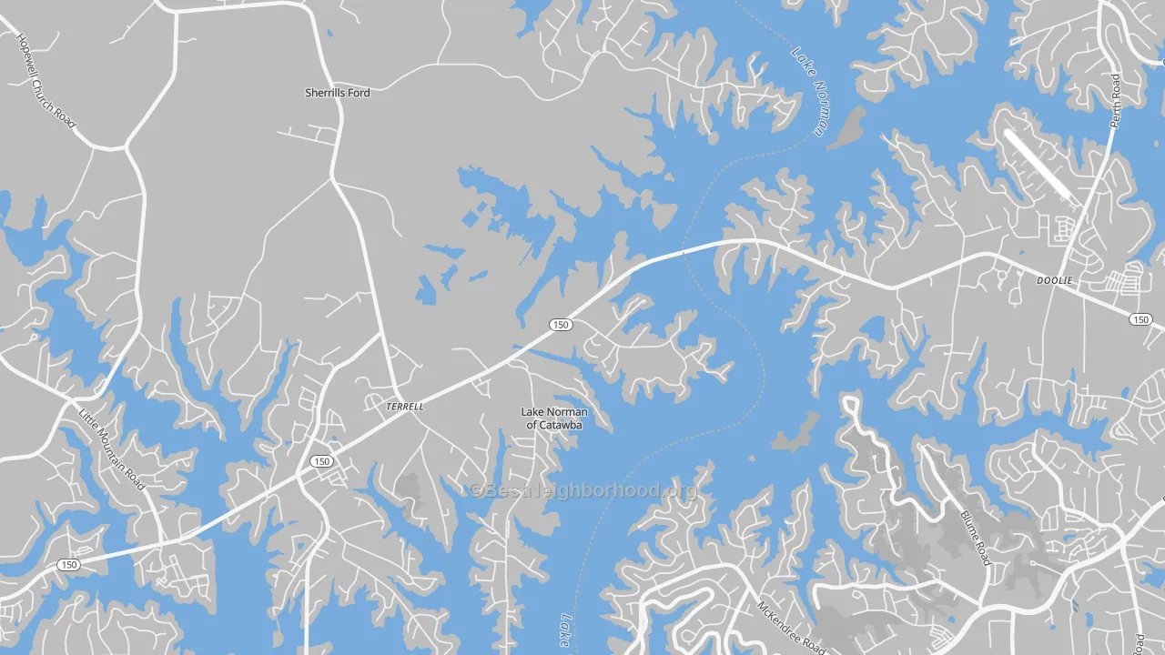 Transit Grade map of Terrell, NC