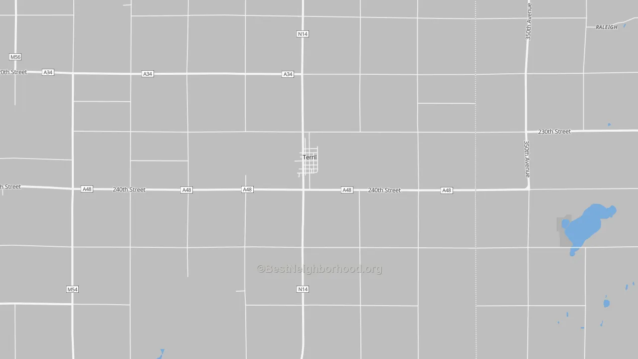 Transit Grade map of Terril, IA