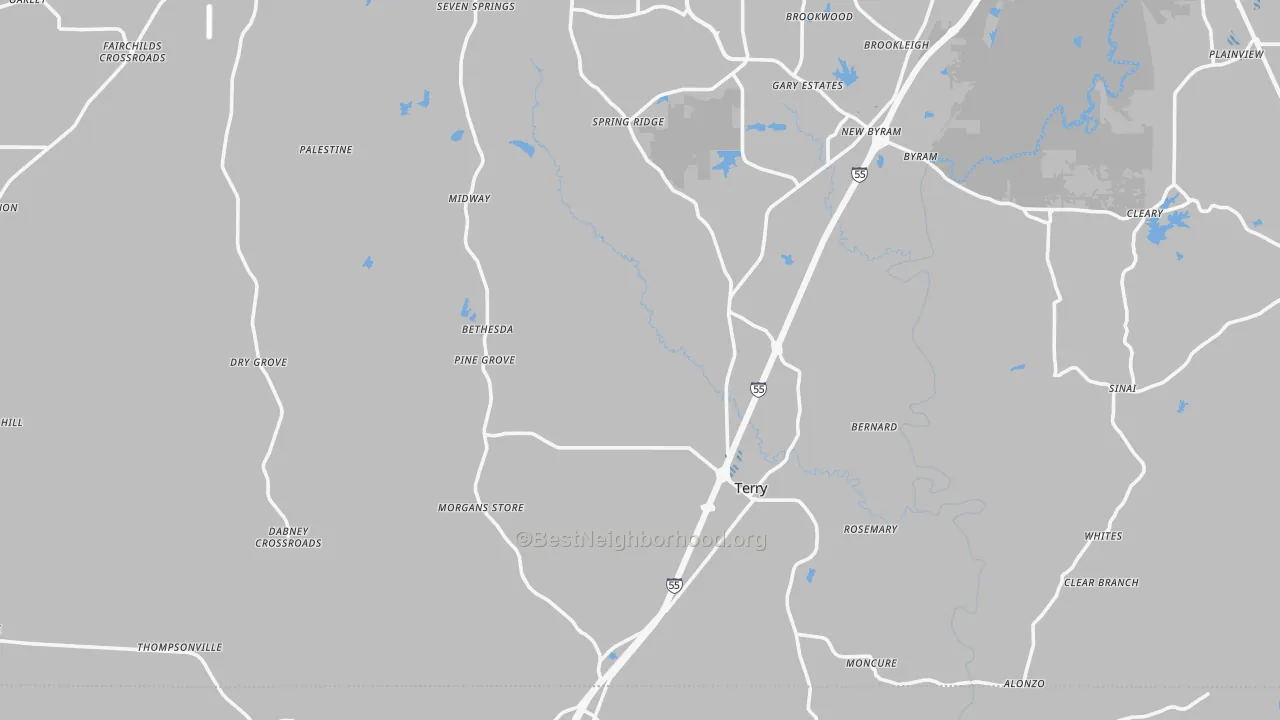 Transit Grade map of Terry, MS