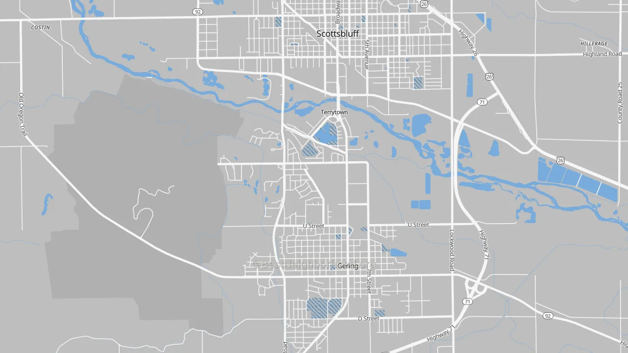 Transit Grade map of Terrytown, NE