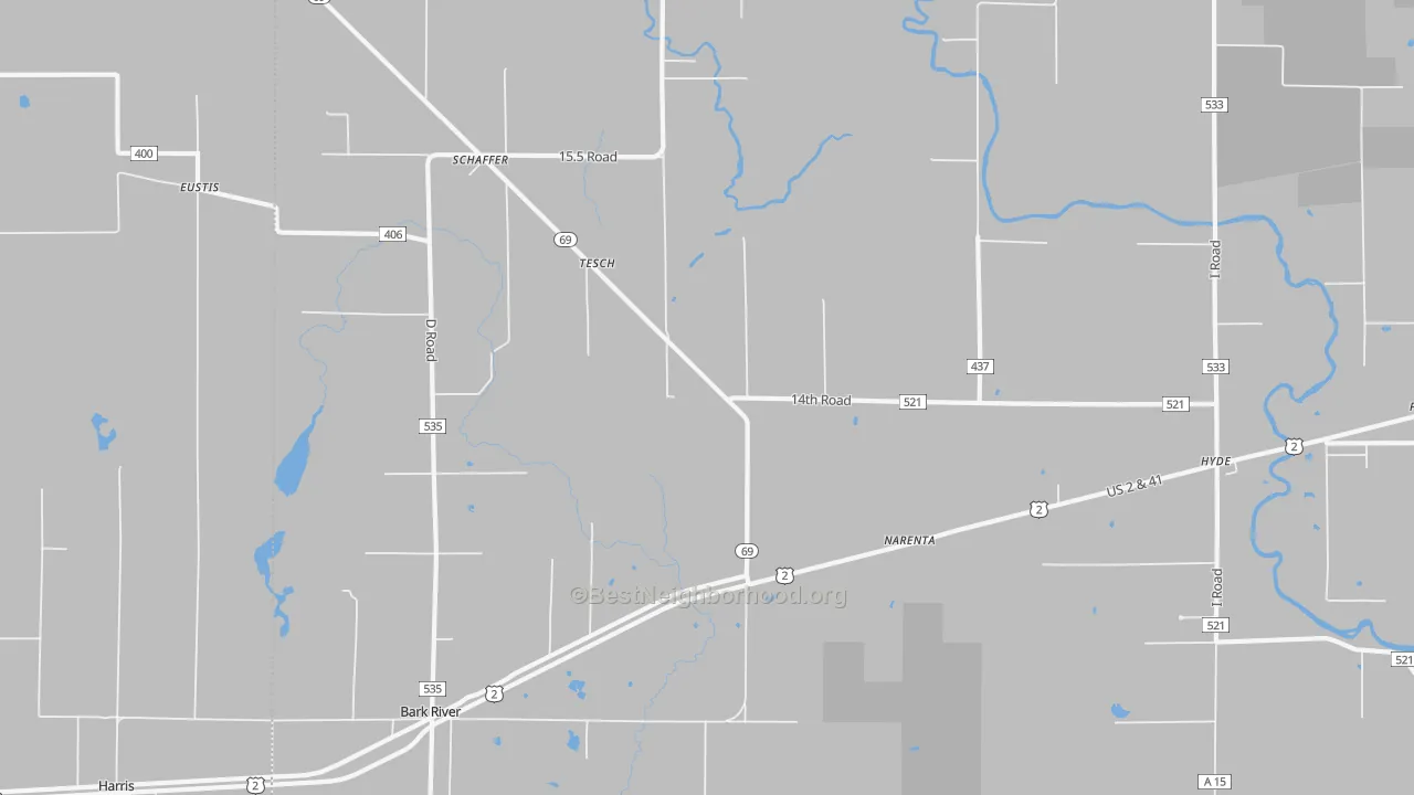 Transit Grade map of Tesch, MI