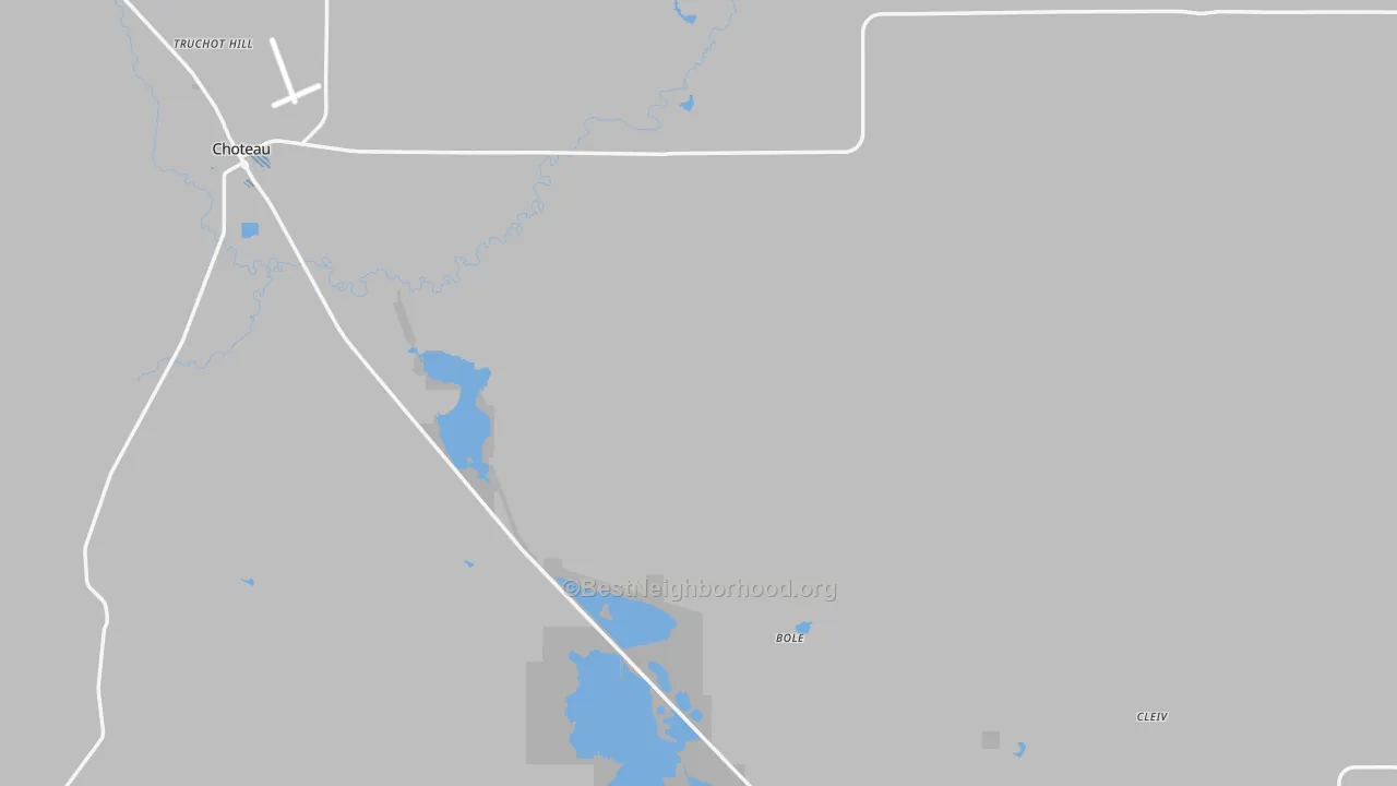 Transit Grade map of Teton County, MT